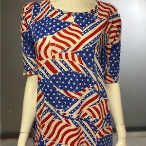 LuLaRoe Patriotic Print Irma. Size S